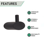 Single Robe Hook - Matt Black - tradefit - 3