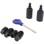 Locking Security Sash Window Stop Set - Pack of 2 with Key - Matt Black - tradefit - 1