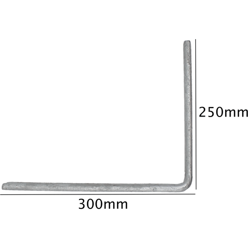 12X10 FLUTED ANGLE BRACKETS Galvanised 305x250mm - tradefit