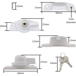 Locking Sash Window Fastener - 68 x 27 x 25mm - White - tradefit - 5