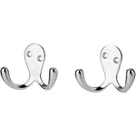 Double Robe Hook Twin Robe Hook Chromed, Set of 2 Piece - tradefit - 1