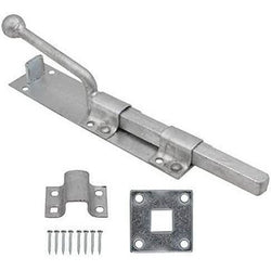 Monkey Tail Garage Drop Bolt & 2 Keep Types - 300mm 12 Inch - Galvanised - tradefit