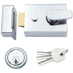 Nightlatch & Cylinder Non - Deadlocking - 60mm Backset 92x70x27mm Case - Polished Chrome / Chrome Cylinder - tradefit - 1