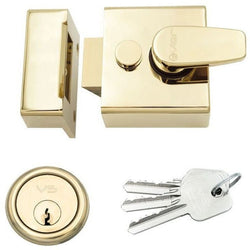 Nightlatch & Cylinder Non - Deadlocking - 40mm Backset 62x70x27mm Case - Electro Brass / Brass Cylinder - tradefit