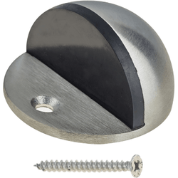 Oval Floor Mounted Door Stop - Screw Fixing - Satin Nickel - tradefit
