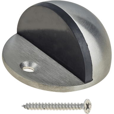 Oval Floor Mounted Door Stop - Screw Fixing - Satin Nickel - tradefit - Featured Image