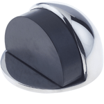Oval Floor Mounted Door Stop - Self Adhesive - Polished Chrome - tradefit - 1