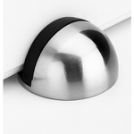 Oval Floor Mounted Door Stop - Self Adhesive - Satin Nickel - tradefit - 1