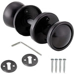 Plastic Rim / Mortice Knob Set - 50mm - Black - tradefit - 1