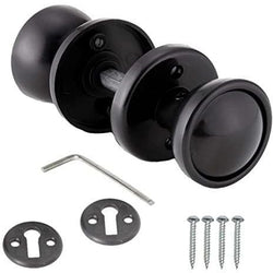 Plastic Rim / Mortice Knob Set - 50mm - Black - tradefit