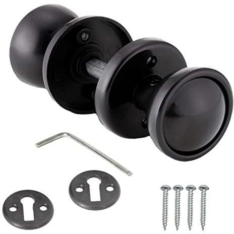 Plastic Rim / Mortice Knob Set - 50mm - Black - tradefit - Featured Image