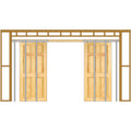 Pocket Door Kit for Double Doors with Soft Close - 1200 x 2400mm Max Door Size - 120mm Finished Wall Thickness