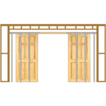 Pocket Door Kit for Double Doors with Soft Close - 1200 x 2400mm Max Door Size - 120mm Finished Wall Thickness - tradefit - 1