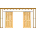 Pocket Door Kit for Double Door Size - 120mm Finished Wall Thickness - 915 x 2032mm Max Do