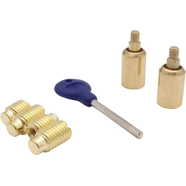 Locking Security Sash Window Stop Set - Pack of 2 with Key - Polished Brass - tradefit - Featured Image