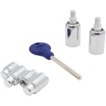 Locking Security Sash Window Stop Set - Pack of 2 with Key - Polished Chrome - tradefit - 1
