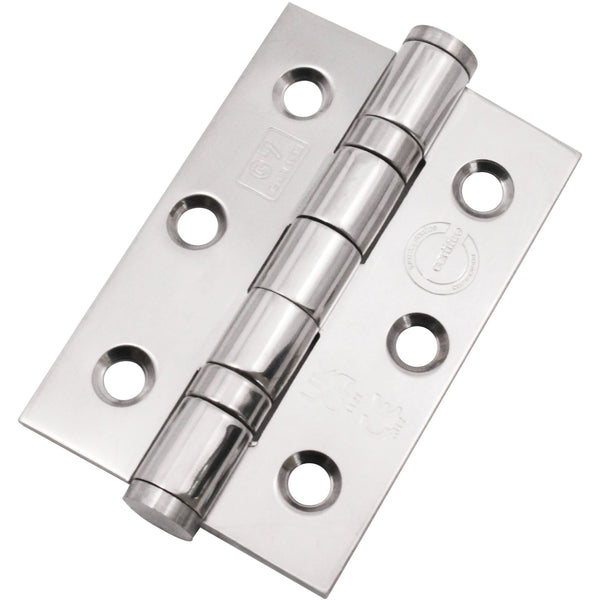Polished Stainless Fire Door Hinges - 3 Inch/76mm - Grade 7 Steel Ball Bearing - Pack 2 - tradefit - Featured Image