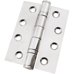 Polished Stainless Fire Door Hinges - 4 Inch/102mm - Grade 13 Steel Ball Bearing - Pack 2 - tradefit