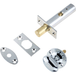 Rack Bolt & Oval Thumb Turn - 61mm Case 28mm Backset - Polished Chrome - tradefit