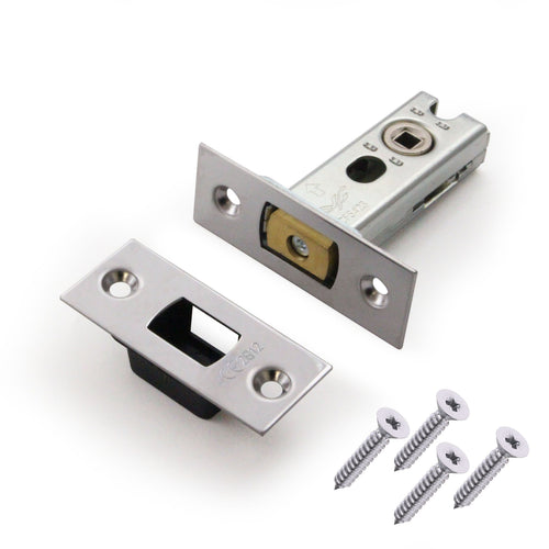 4 inch/101mm Tubular Bathroom Deadbolt - 82mm Backset - Polished Chrome - tradefit