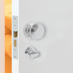 Victorian Polished Chrome Mortice Door Knob Kit - 80mm Bathroom Lock - 102mm Hinges - tradefit - 5