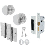 Victorian Polished Chrome Mortice Door Knob Kit - 80mm Sashlock - 102mm Hinges - tradefit - 1