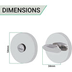 3 inch/76mm Tubular Bathroom Deadbolt Kit - 57mm Backset - Polished Stainless - tradefit - 5
