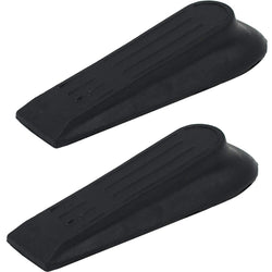 Non - Slip Rubber Door Wedge - Black - Pack of 2 - tradefit