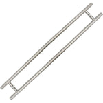 Pull Handles for Front Door Inline Back to Back Fix Polished - Stainless Steel - 1200x32mm - tradefit - 1