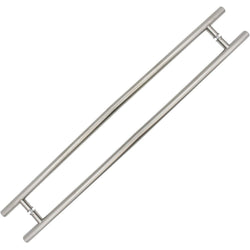Pull Handles for Front Door Inline Back to Back Fix Polished - Stainless Steel - 1200x32mm - tradefit