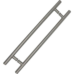 Pull Handles for Front Door Inline Back to Back Fix - Satin Stainless Steel - 800x32mm - tradefit