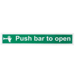 Push Bar To Open Sign 600x100mm Self Adh Semi Rigid PVC - tradefit - 1