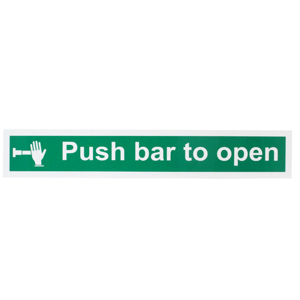 Push Bar To Open Sign 600x100mm Self Adh Semi Rigid PVC - tradefit - Featured Image