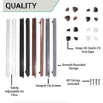Trickle Window Slot Vent Set Inside & Out - 415mm - 4191mm²EA - Anthracite Grey - Pack of 50 - tradefit - 6