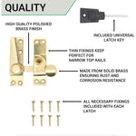 Lockable Sash Window Fastener - Polished Brass - tradefit - 4