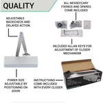 Overhead Fire Door Closer Reversible Push or Pull Side - Power Size 3 - Silver Cover - tradefit - 4