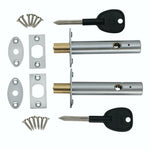 Concealed Door Security Rack Bolt Pack of 2 - 86mm - Satin - Pack 2 Bolts + 2 Keys - tradefit - 1