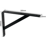 Shelf Bracket Strong Beam Industrial Reinforced Stay arm Shelving Heavy Duty Single - 500 x 330 x 30 x 4mm - Black - PAIR - tradefit - 3