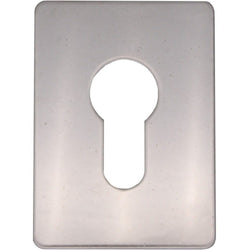 Repair Escutcheon Key Hole Cover Plate Euro Profile Self Adhesive Fix - Polished Stainless Steel - 65 x 47mm - tradefit