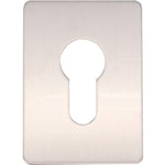 Repair Escutcheon Key Hole Cover Plate Euro Profile Self Adhesive Fix - Satin Stainless Steel - 65 x 47mm - tradefit - 1