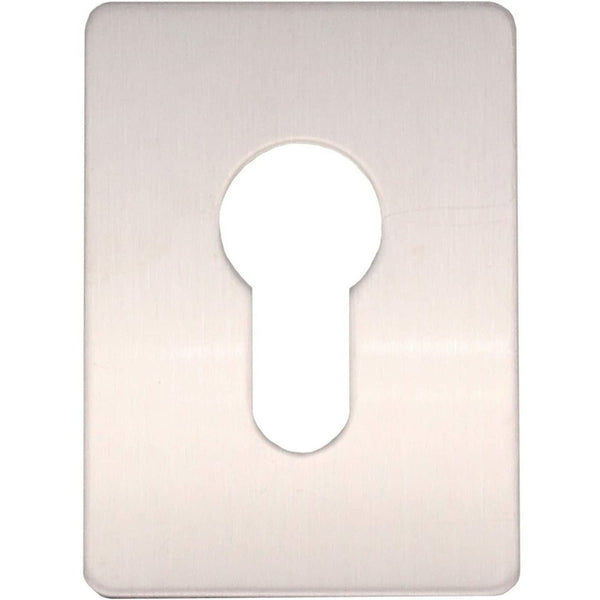 Repair Escutcheon Key Hole Cover Plate Euro Profile Self Adhesive Fix - Satin Stainless Steel - 65 x 47mm - tradefit - Featured Image