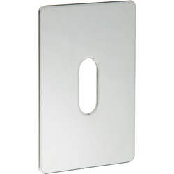 Repair Escutcheon Large Self Adhesive - SUS304 - Keyhole - 65x47x1.2mm - Polished Stainless - tradefit