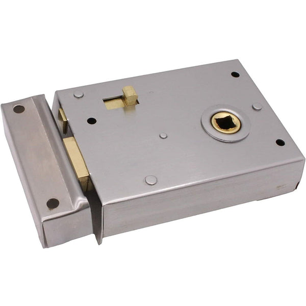 Rim Latch Snib Lock Satin Chrome Surface Mounted Lock for Bathrooms 105 x 82mm - tradefit - Featured Image