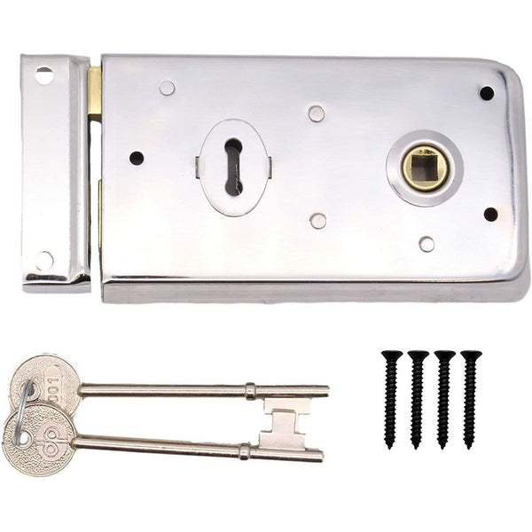 Rim Sashlock Surface Mounted Lock - 140 x 85mm - Polished Chrome - tradefit - Featured Image