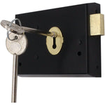 Rim Deadlock Surface Mounted Lock - 106 x 83mm - Black - tradefit - 3