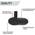 Single Robe Hook - Matt Black - tradefit - 5
