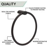 Single Towel Ring - Matt Black - tradefit - 5
