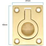 Flush Ring Pull - 38 x 50nm - Polished Brass - tradefit - 2