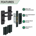 Sassari Matt Black Lever Door Handle Pack - 80mm Bathroom Lock - tradefit - 2