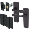 Sassari Matt Black Lever Door Handle Pack - Latch